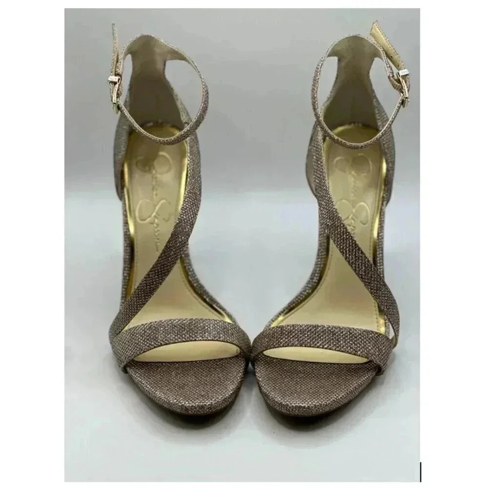 Like New Jessica Simpson Gold Sequin Heels JS-Ray12  8 M
